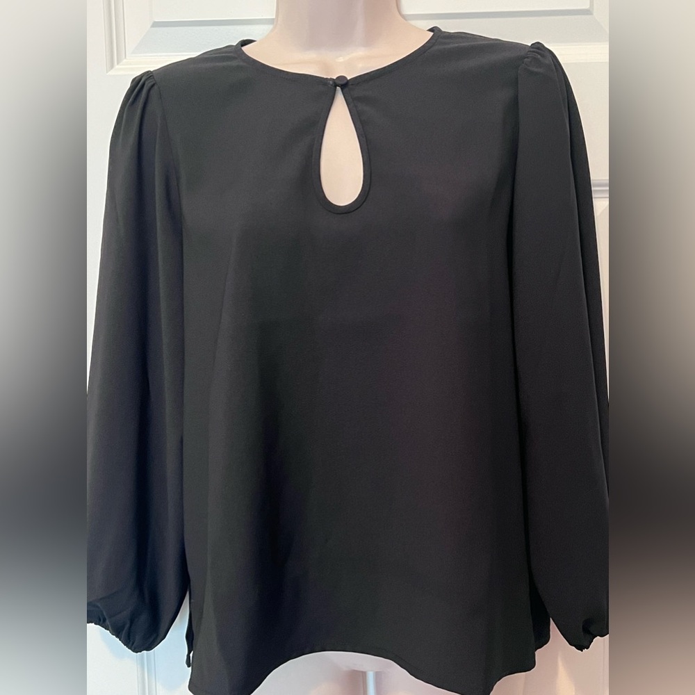 J.Crew Black Keyhole Top, Size M